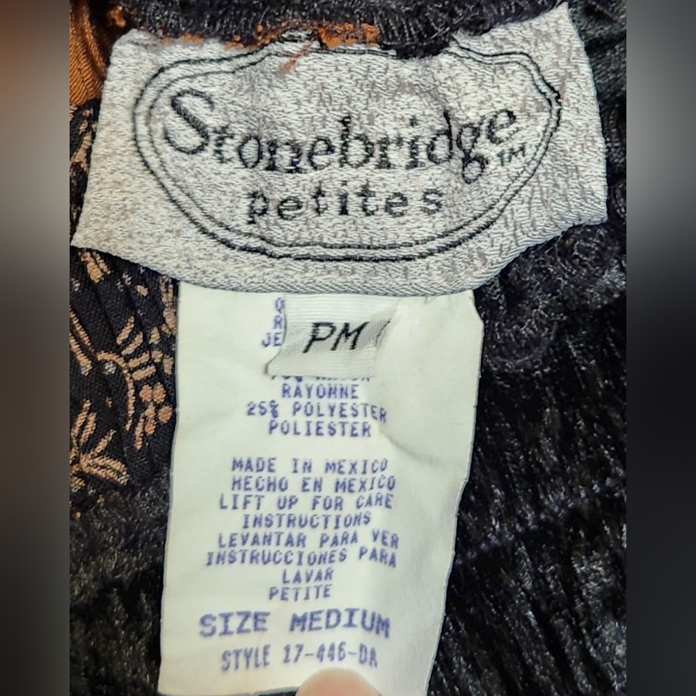 Stonebridge Petites Velvet Patchwork Maxi Skirt SZ MP Black Red Brown Blue Multi - Picture 8 of 9